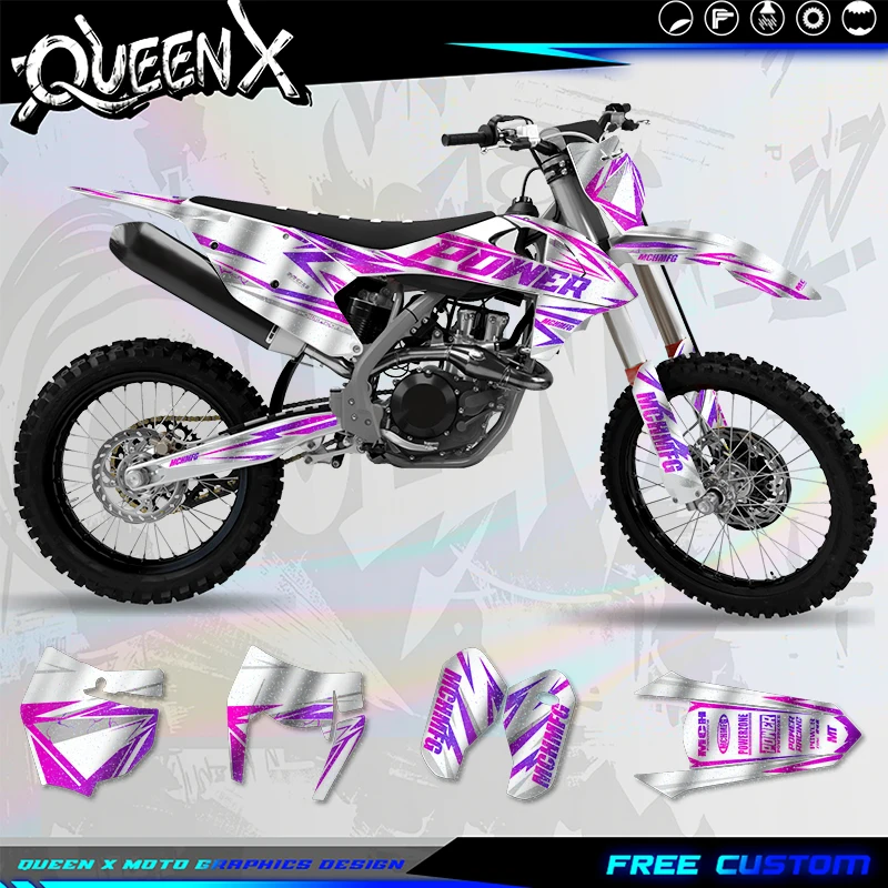 QUEEN X MOTO Custom Team Motorcycle Graphics Decal Stickers Kits For KTM SX SXF 2016-2018 EXC XCW 2017 2018 2019 250 300 350 400