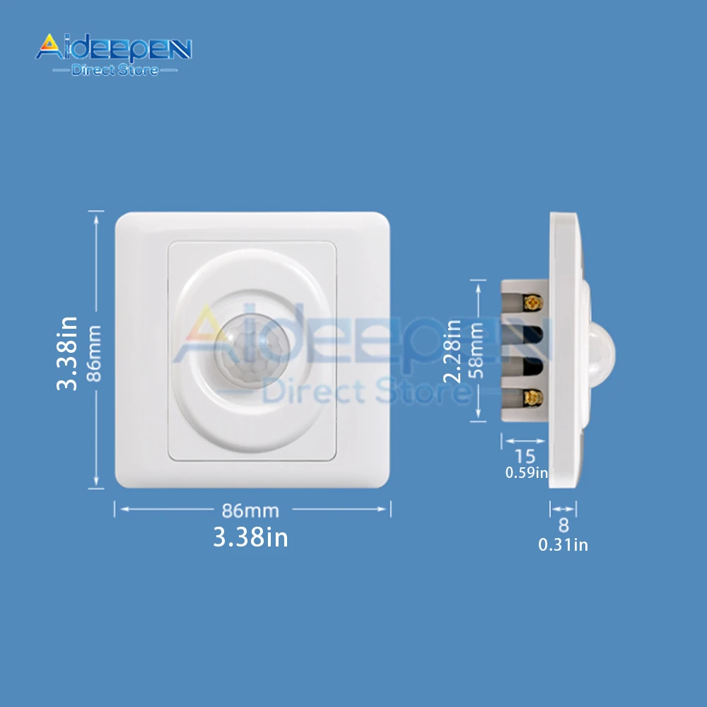 Interruptor de luz LED con Sensor de movimiento PIR, detector infrarrojo del cuerpo humano, encendido y apagado automático, para pasillo y escalera,