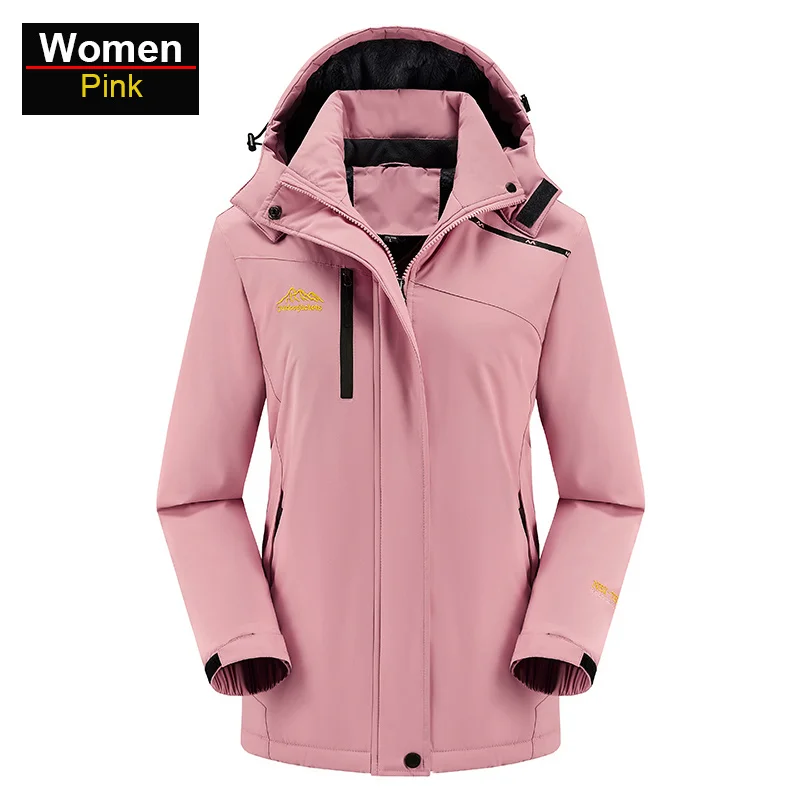 

Winter Inner Fleece Waterproof Jacket Women Outdoor Windbreaker Hiking Camping Skiing Rain Jacket Thick Thermal Coat