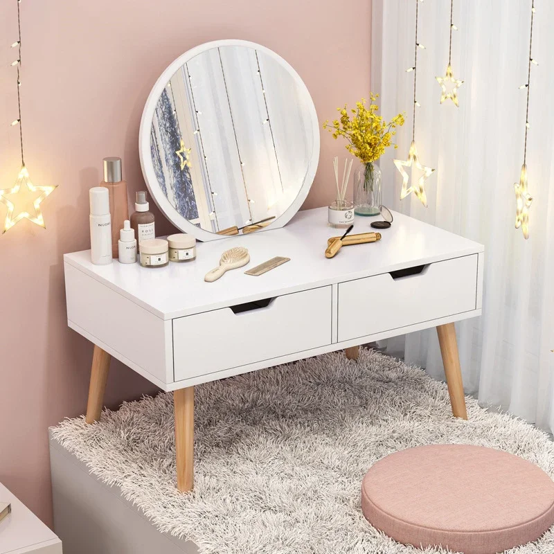 Simple Dormitory Bedroom Dressers Apartment Flip Dressing Table Nordic Vanity Hotel Home furniture Storage Tables with Drawer