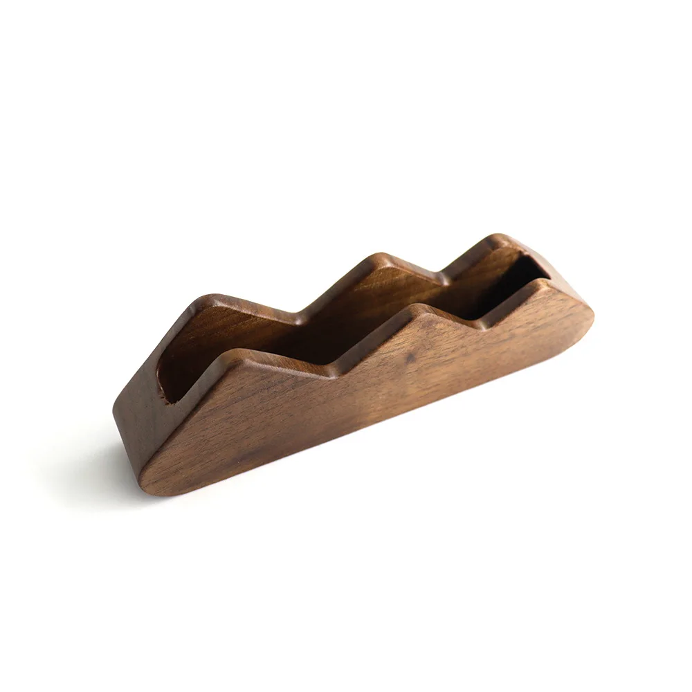 Black Walnut color wooden business card holder