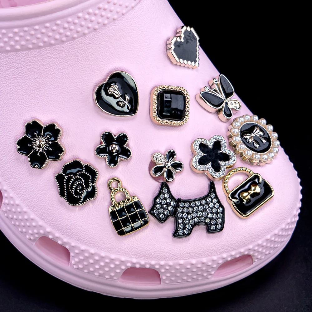 1pcs Acrylic Shoe Charms Pearls Shoe Decorations Pins for Sandals Accessories Luxury Bling Dog Clog Buckle for Women Girls Gifts
