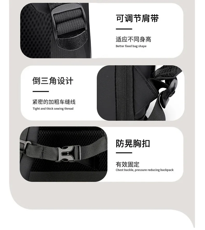 حقيبة ظهر للأعمال ذات سعة كبيرة، حقيبة ظهر فاخرة للسفر للرجال توسع حقيبة الظهر للكمبيوتر المحمول #4