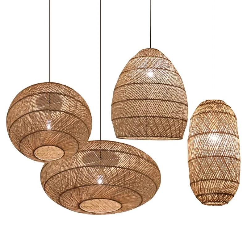 

Factory direct sales Home decoration Modern handmade natural woven lampshade Bamboo lamp rattan