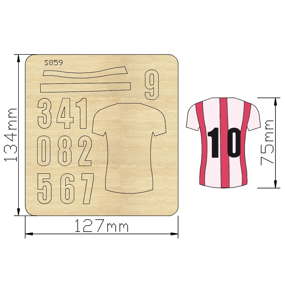 football shirt Cutting Dies Wooden Die Suitable for Common Die Cutting Machines on the Market