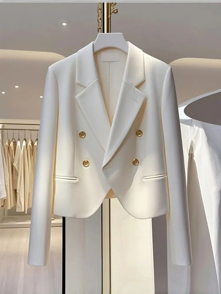 

Long Coat Woman Women'S Blazer Lightweight Closure Wild Outercoat Mid Length Deep Cinched Professional Overcoat Ribbon Medium