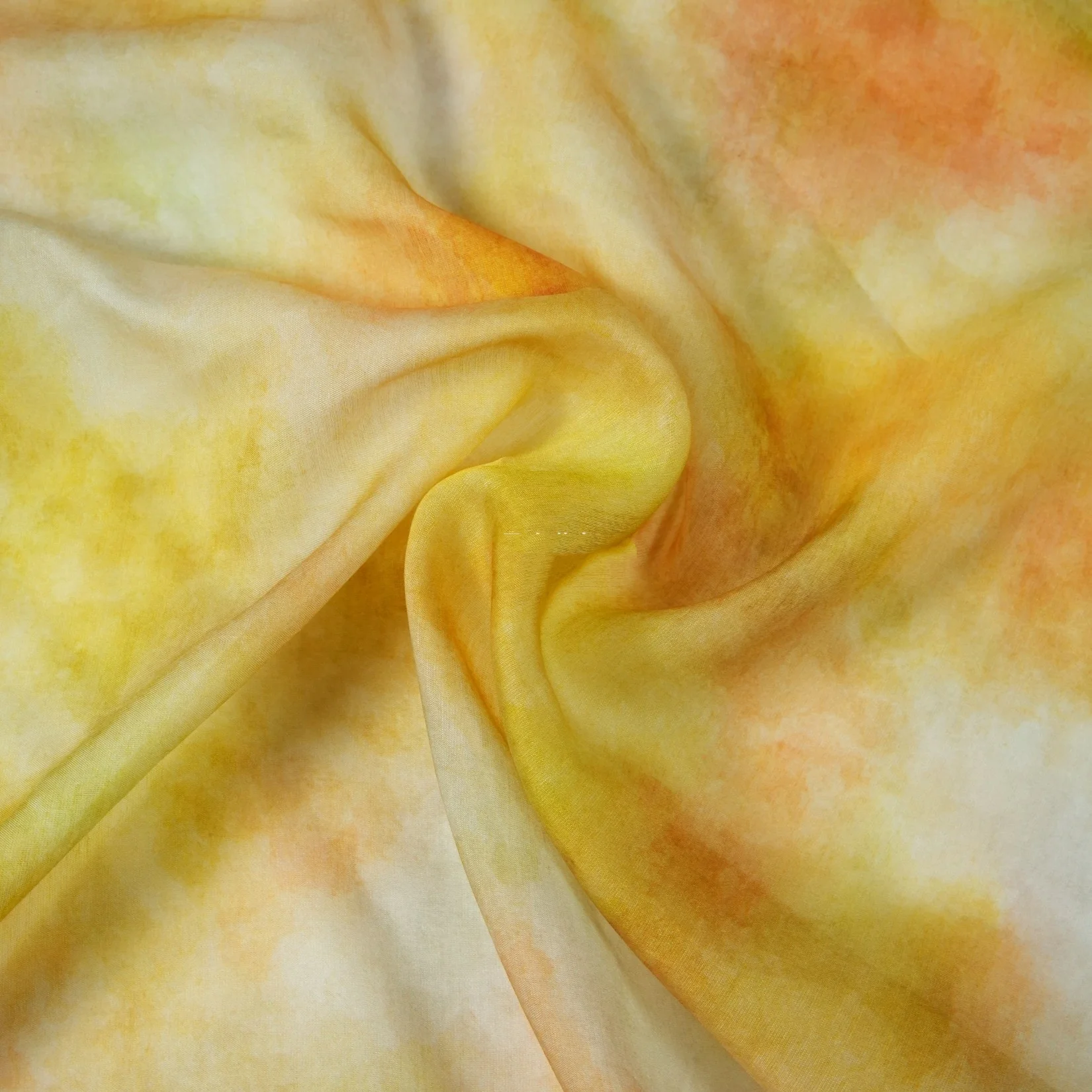 2 Yards of Slightly Sheer, Draping Yellow-Green Gradient Silk Tencel Linen Fabric with a Hazy Luster, Suitable for Shirt Materia