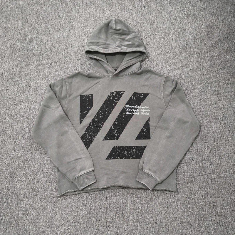 

YLA Men's Casual Fitn Hoodie Pure Cotton Sweatirt Loose Fit Long Sve Youth Faionable Letter Pattern Streetwear