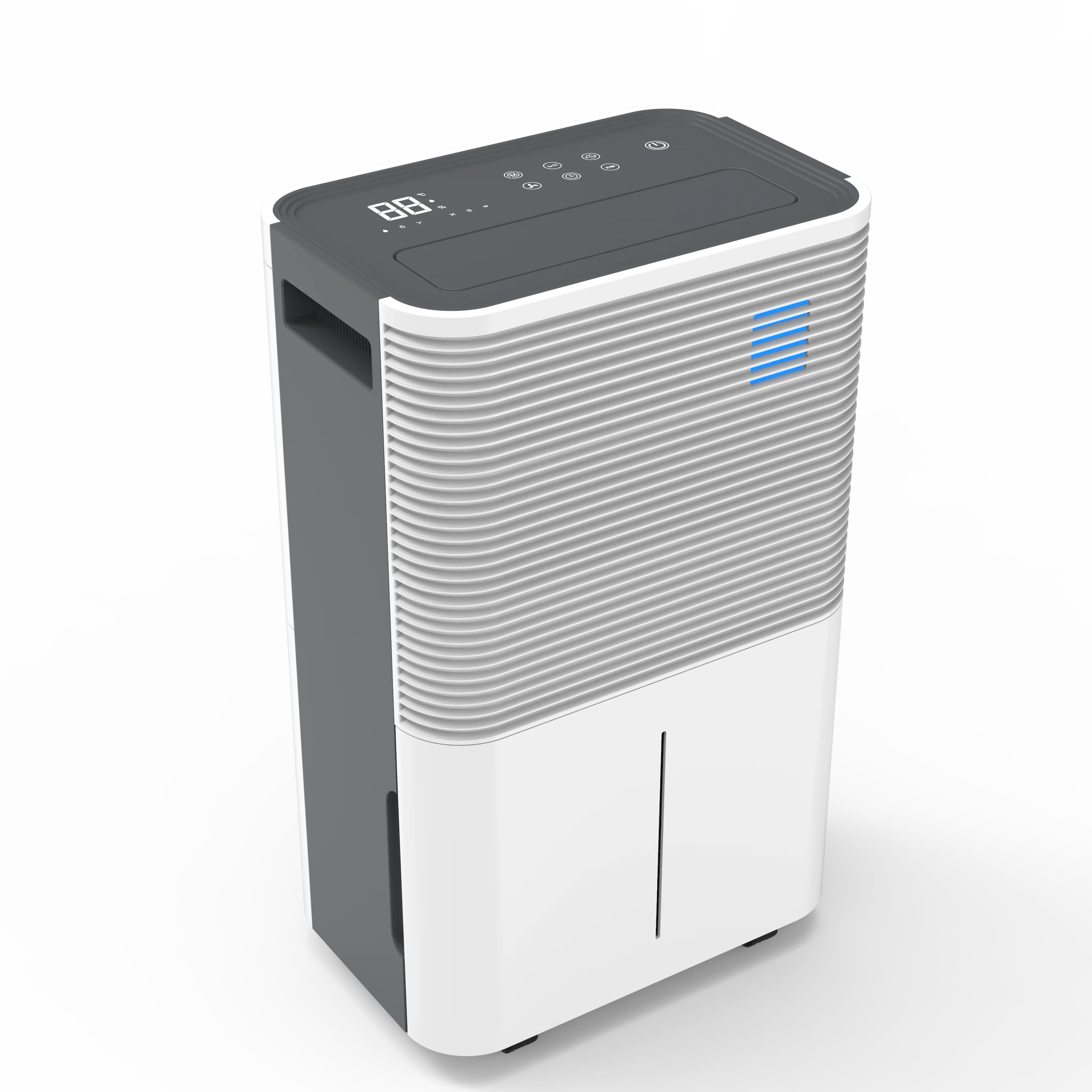 Portable 20L/Day Home Dehumidifier , High‑Power Auto Defrost LED Color Touch Button Moisture Remover