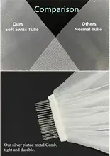 Ivory Bridal Veil with Pearls and Comb #5