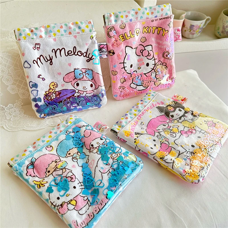 

Sanrio Kawaii Anime Hello Kitty Portable Storage Bag Cute Sweet My Melody Kuromi Cartoon Lipstick Pouch Lovely Gifts for Girls