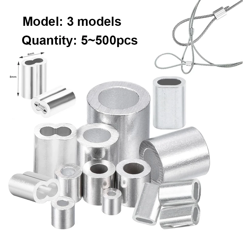 5-500pcs Aluminum Crimp Sleeves Single/Double Hole Crimping Tube Wire Crimp Connector Accessories M1-M12