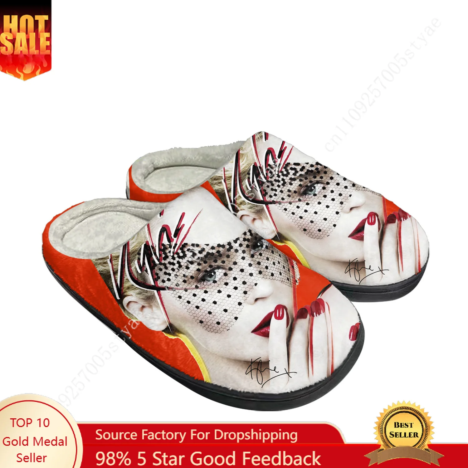 Kylie Minogue Home Cotton Slippers Mens Womens Teenager Plush Bedroom Keep Warm Shoes Custom Slipper