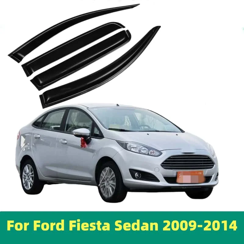 For Ford Fiesta Sedan 2009 2010 2011 2012 2014 Window Visor Side Vent Rain Guard Deflectors Shade Shield Shelter Protector Cover