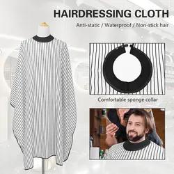 Paño de corte de pelo para barbería, delantal antiestático para corte de pelo, impermeable, cuello de esponja, capa de peluquería
