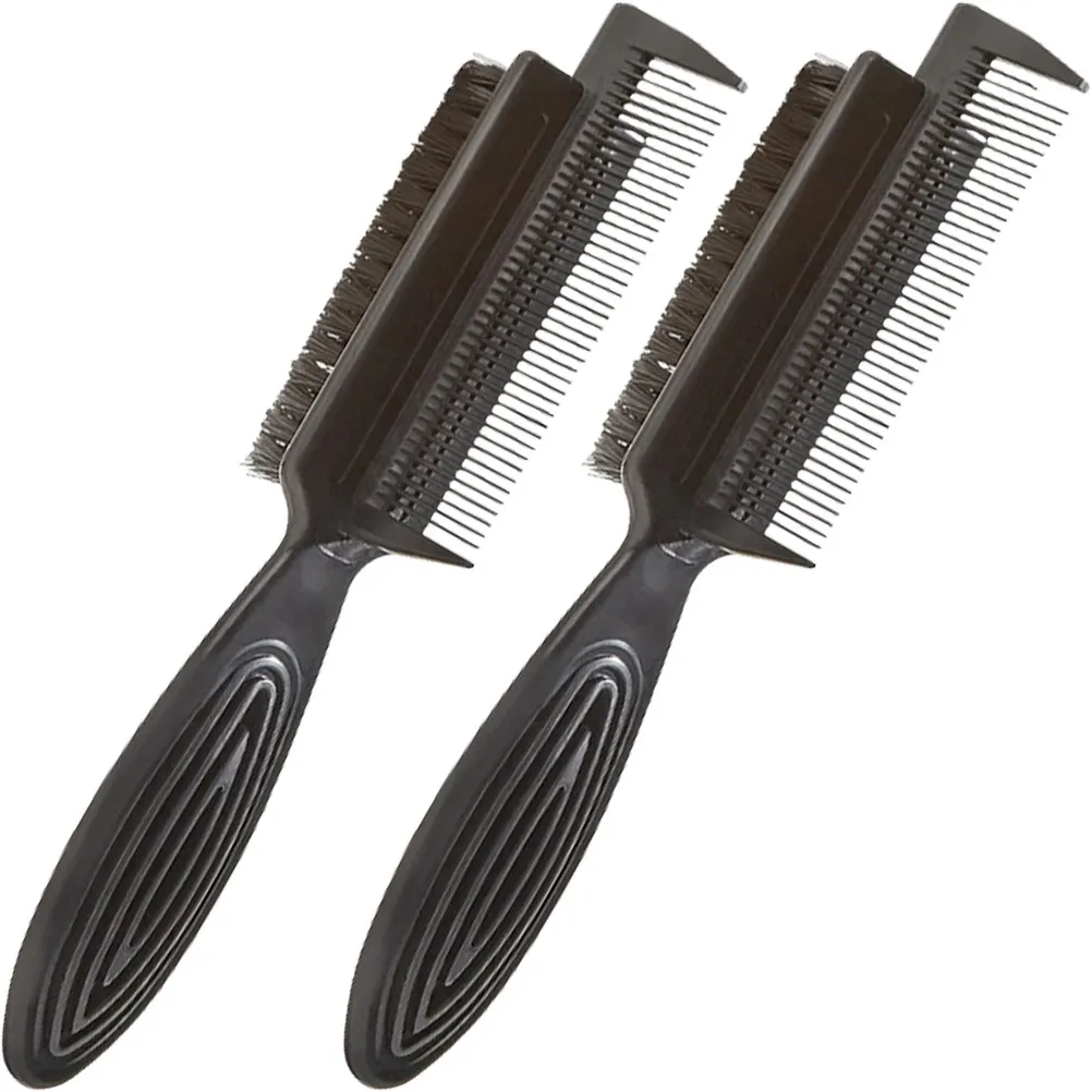 

2Pcs Double-Sided Hair Comb ABS Nylon Bristle Smoothing Teasing Brush for Sleek Ponytail Volume Sectioning Hair Cleaning Salon