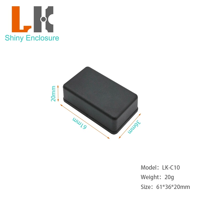 LK-C10 Diy Small Plastic Enclosure Electronic Project Box Distribution Box Gps Tracker Plastic Box 61x36x20mm