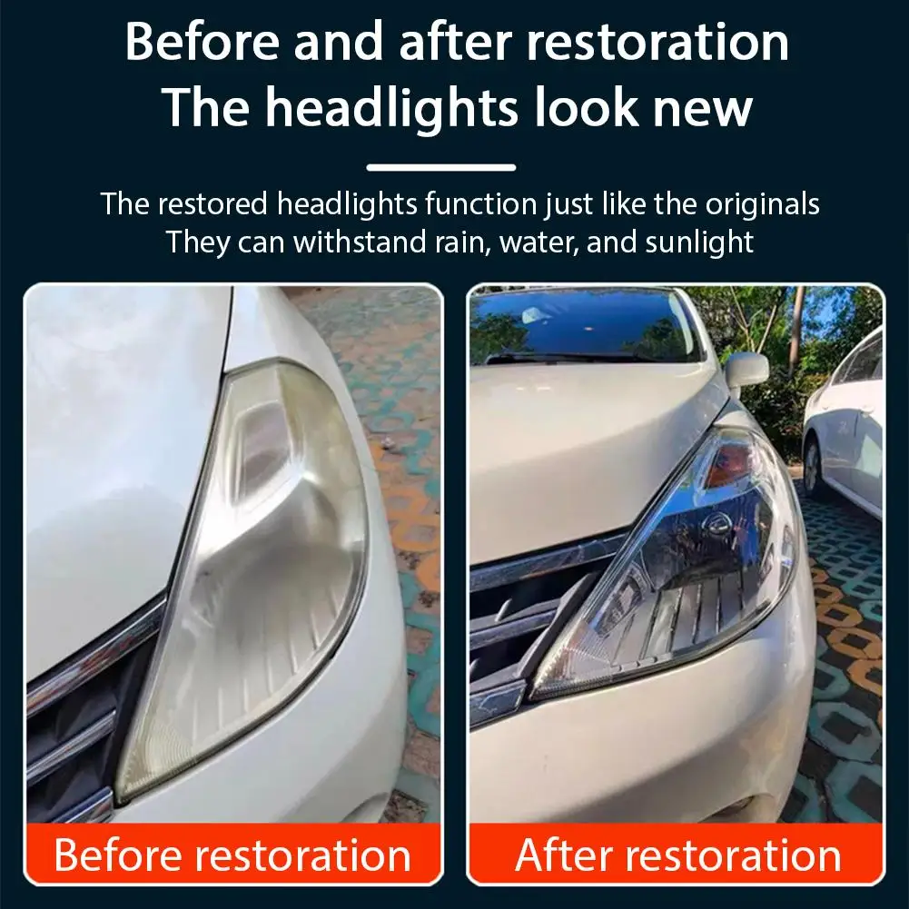 Auto Headlight Restoration Liquid, Car Headlight Scratch Restoring Fluid Repair Polish Cleaner, Restoring Dull Yellow Headlamp - Image 2