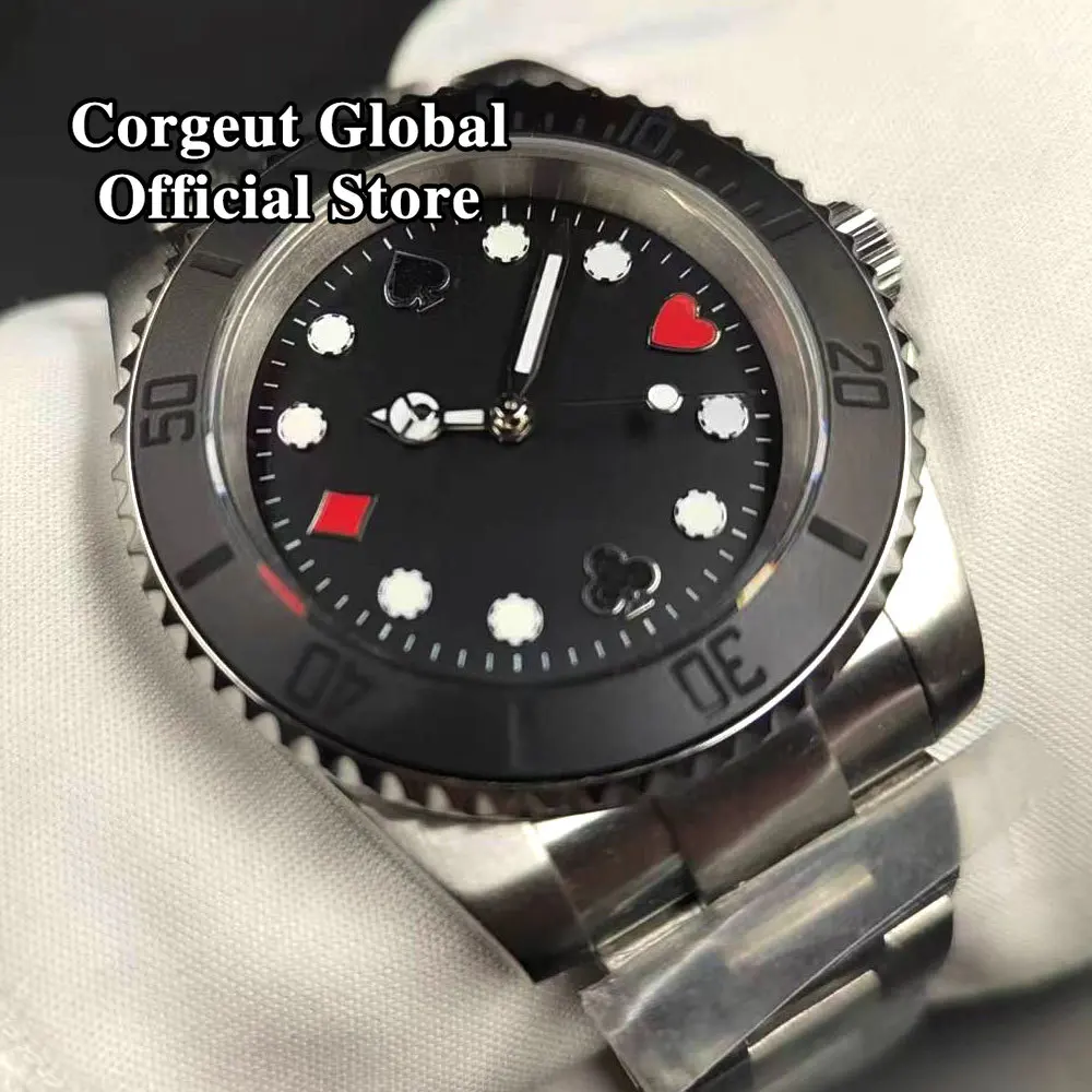 

40mm Men Watch Corgeut Dial NH35 Automatic Mechanical Oyster Strap Black relogio masculino Sapphire Glass wristwatch