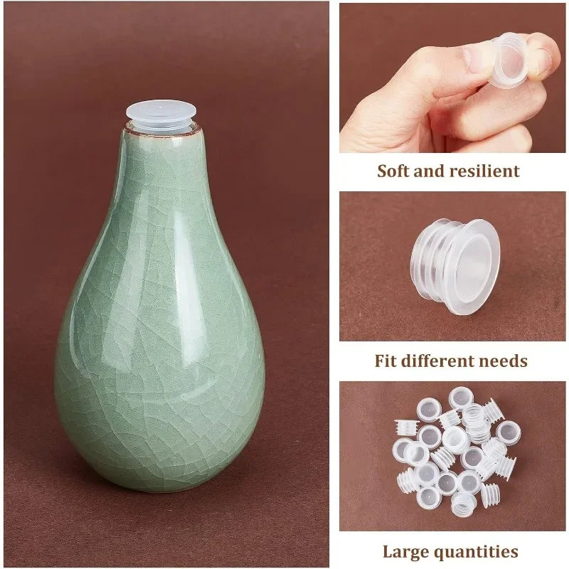 25PCS Salt and Pepper Shaker Stoppers Plastic Salt Shaker Plug Stopper 1/2 Inch Replacement Plug Bottle Caps Reusable Clear