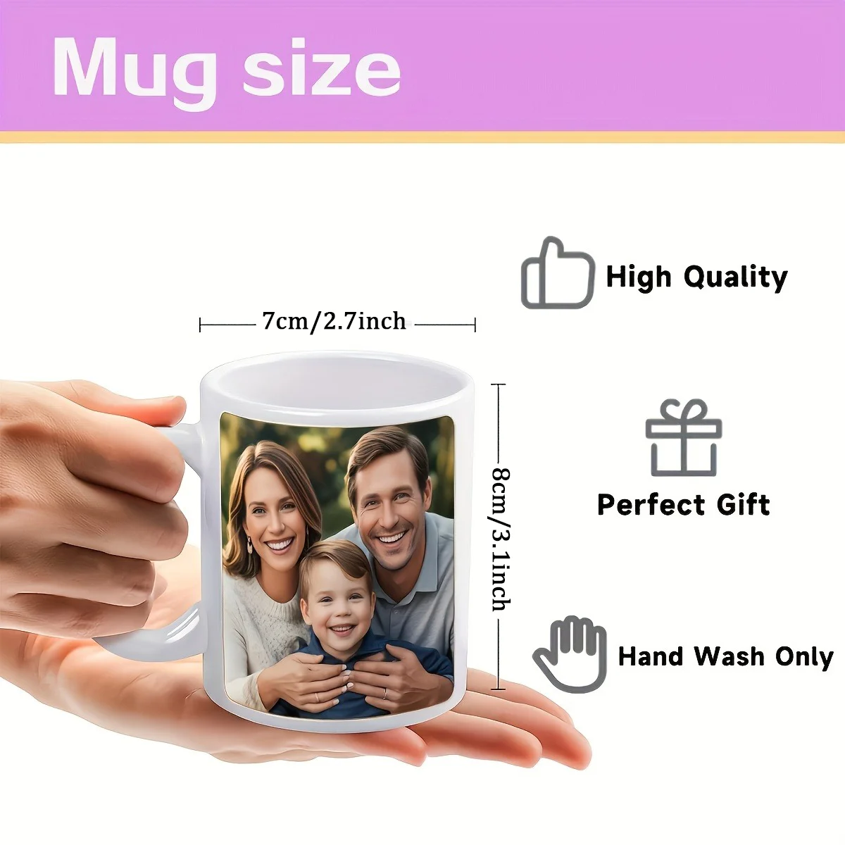 1Pc Custom Photo Coffee Mug, 11oz Personalized Mug, Picture, Text- Boyfriend, Girlfriend, Best Friend, Thanksgiving, Christmas Gift