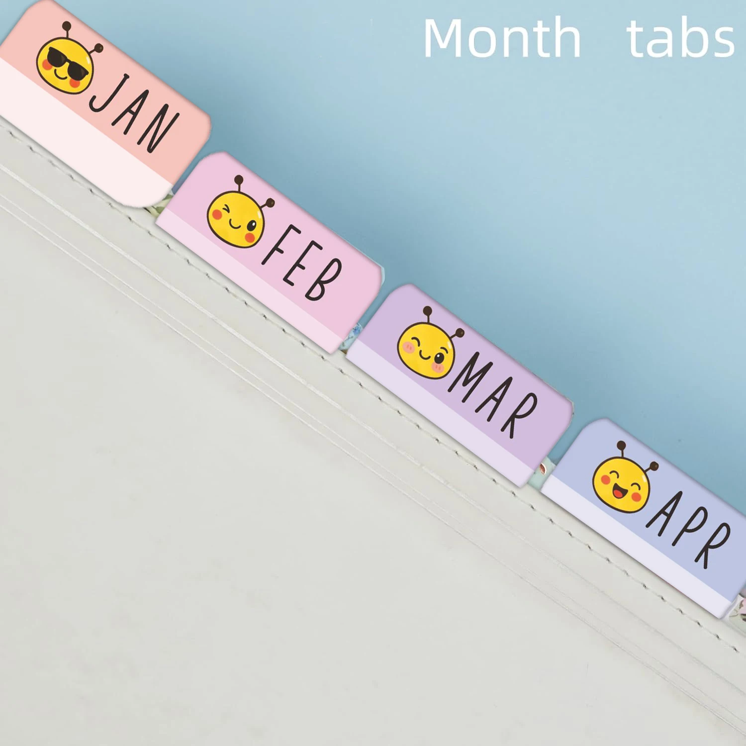 32pcs Monthly Planner Tabs - Adhesive Index Stickers for Planners, Journals, & Organizers | Decorative Tabs for Office & Study P