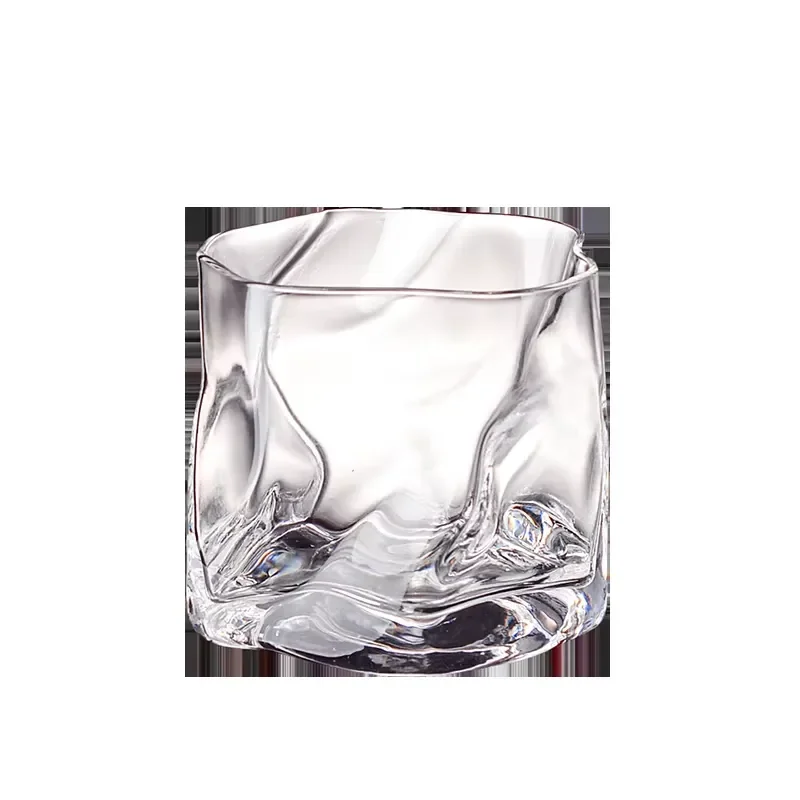 for Irregular Design Gold Frame Crystal Wine Glasses Custom Logo Whiskey Wine Vodka Glasses Wholesale Cheap