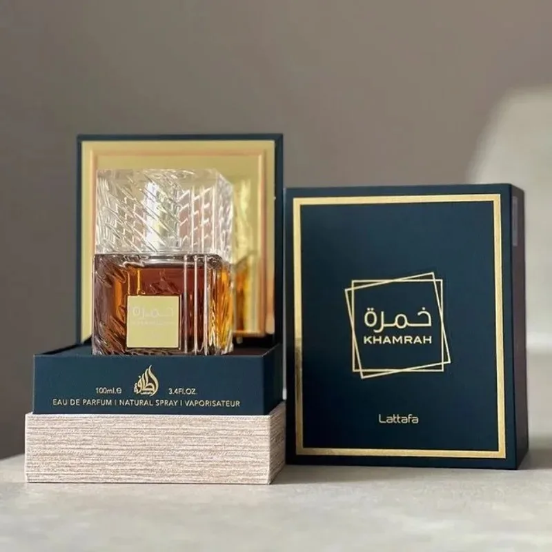 100ml Lattafa parfum Khamrah, parfum parfum kelas atas netral Arab Timur Tengah, parfum tahan lama untuk pria