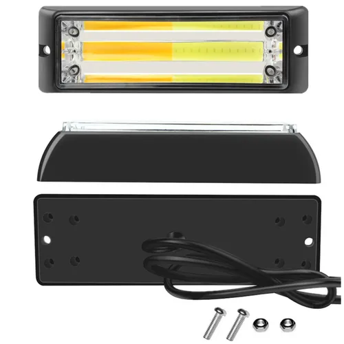 Imagen 2 del producto Luz de advertencia LED COB, rejilla frontal de emergencia, estroboscópica intermitente ámbar, 12v, 24v, para camioneta de remolque de coche, barra de luz estroboscópica, 2 uds.