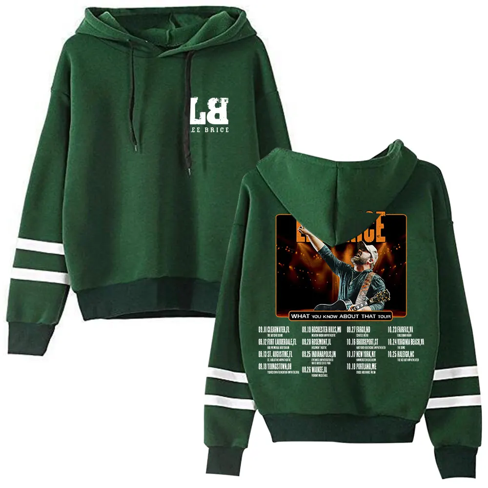 بلوفر Lee Brice What You Know About That Tour Merch بغطاء للرأس بدون جيوب وأكمام متوازية للجنسين #5