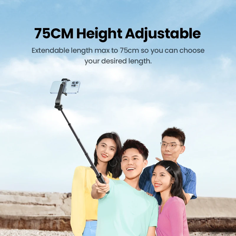 【New-in Sale】UGREEN Bluetooth5.1 Selfie Stick Tripod Stand 750mm Extended 10m Bluetooth Remote Shutter Universal For IOS Android