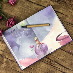 Cute Hardcover Notebook 128 Sheets Color Pages Little Prince Adventures Illustration Diary Planner Agenda Notepad Student Gifts