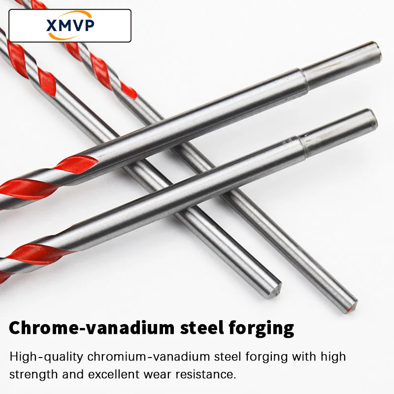 Impact Construction Drill Bit Round Handle Flashlight Pistol Drill Multi-functional Concrete Wall Steel Plate Hole Drilling Tool