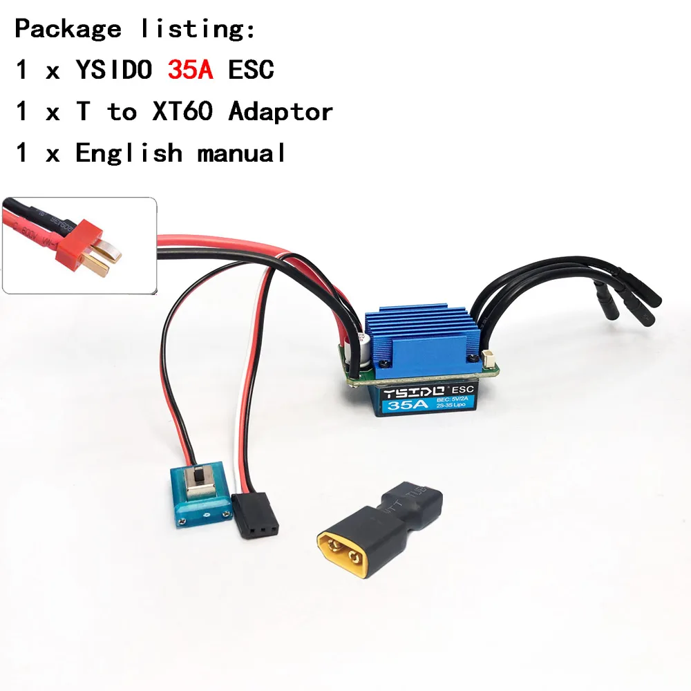 YSIDO 2435 2440 2838 2847 Brushless Motor 35A 45A ESC for Wltoys 124016 Remo Hobby XLH Timaya Redcat 1/12 1/14 1/16 RC Boat Car