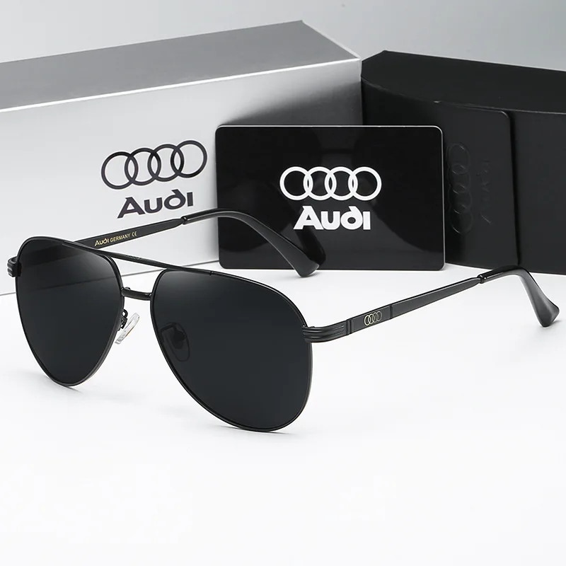 Audi UV400 Polarized AntiGlare Retro Flight Sunglasses Glasses for Motorcycle Classic FrogEye Outdoor Glasses Men Women 558