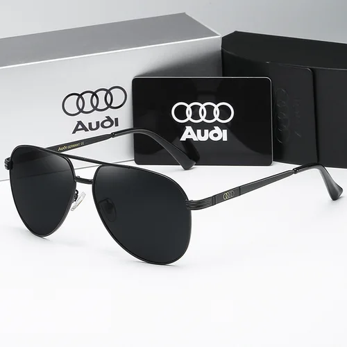 Imagen 2 del producto Audi UV400 gafas de sol polarizadas antideslumbrantes Retro para vuelo gafas para motocicleta gafas clásicas FrogEye para exteriores hombres y mujeres 558