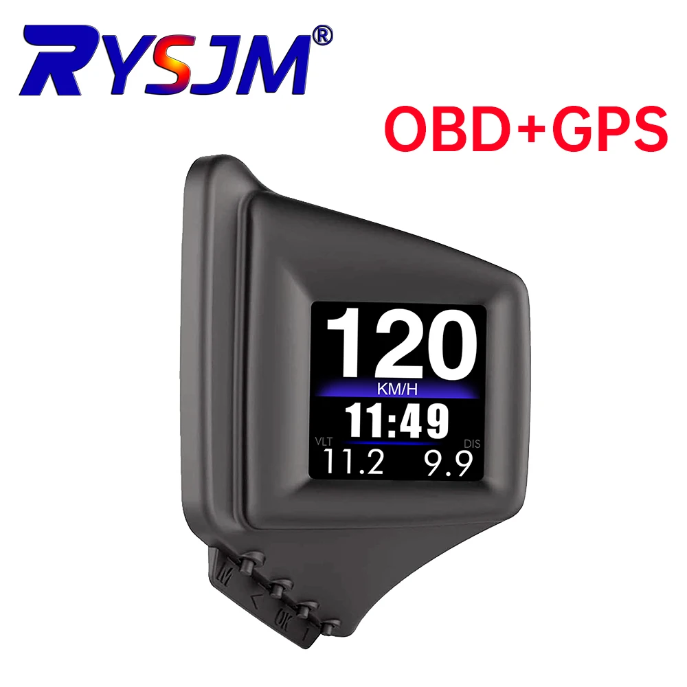 OBD2+GPS Multi-function HUD Gadget On-board Computer A-pillar Trim Install RPM Turbo Oil Pressure Water Temp GPS Speedometer