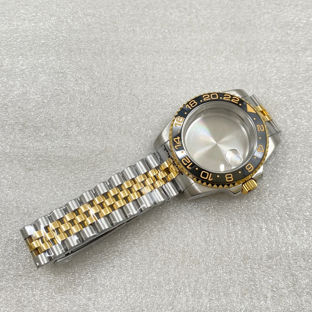 Men's watch accessories SUB bezel gold case NH34 case NH35 case sapphire glass case suitable for NH34/NH35/NH36 movements