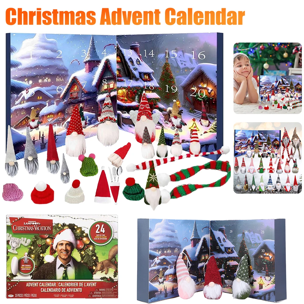 24 Tage Weihnachten Gnom Feiertage Advents kalender mit Gnomen Puppen Plüsch tier Weihnachten Countdown Kalender 2024 Weihnachts schmuck