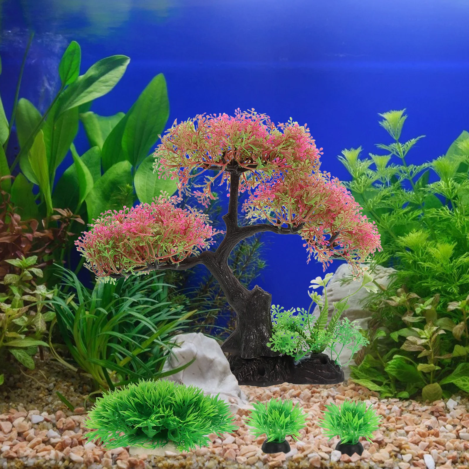 

1Set Fish Tank Aquarium Plant Decor Compact Lightweight Underwater Plant Kit Fake Plants Decor for Aquarium Landscape Prop