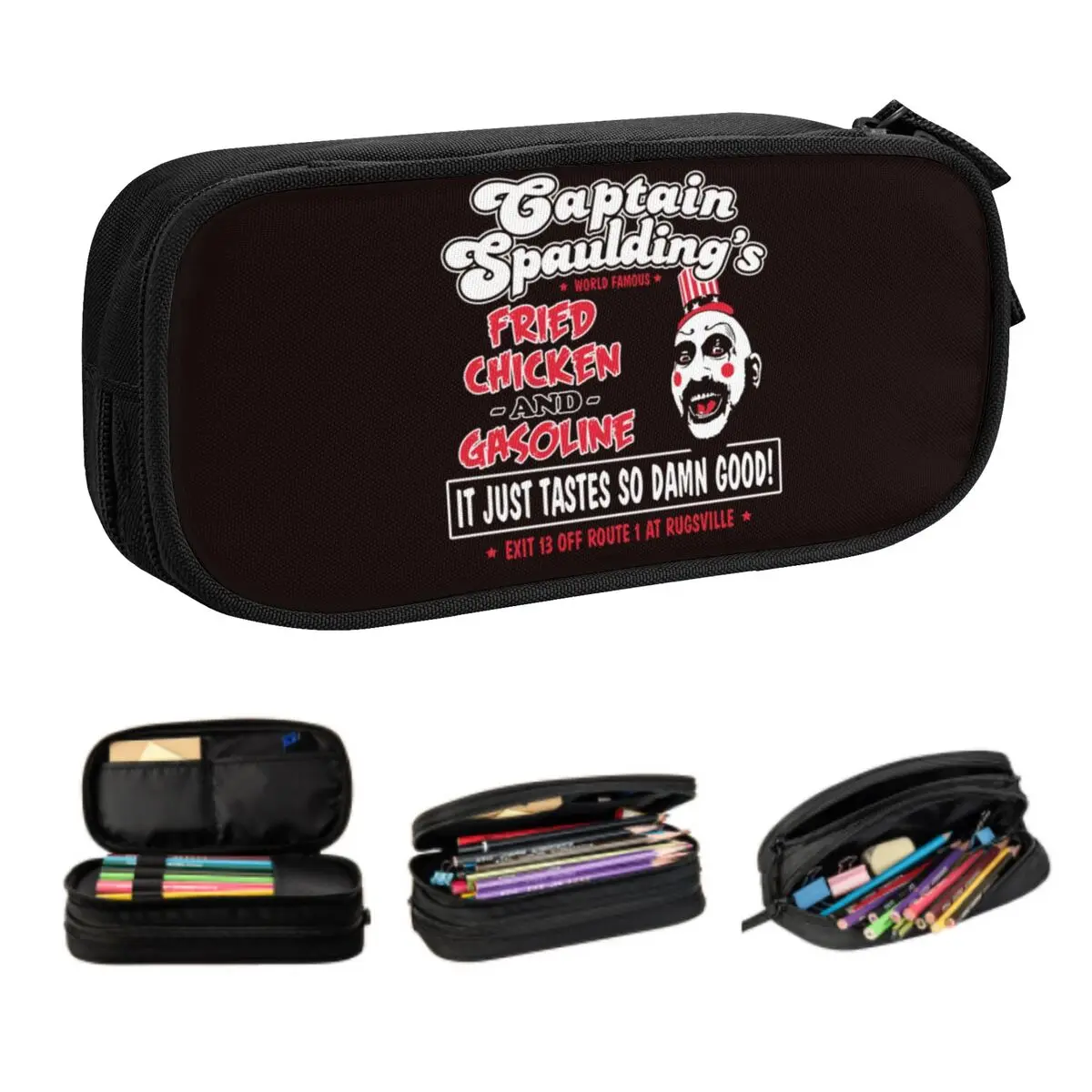 Funny Captain Spauldings For President Pencil Case for House of 1000 Corpses Large Storage Pen Box Bag School Accessories