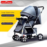 Huaying Baby Stroller Can Sit and Lie Down Stroller Foldable Four Seasons Stroller Wide Space Children's Stroller