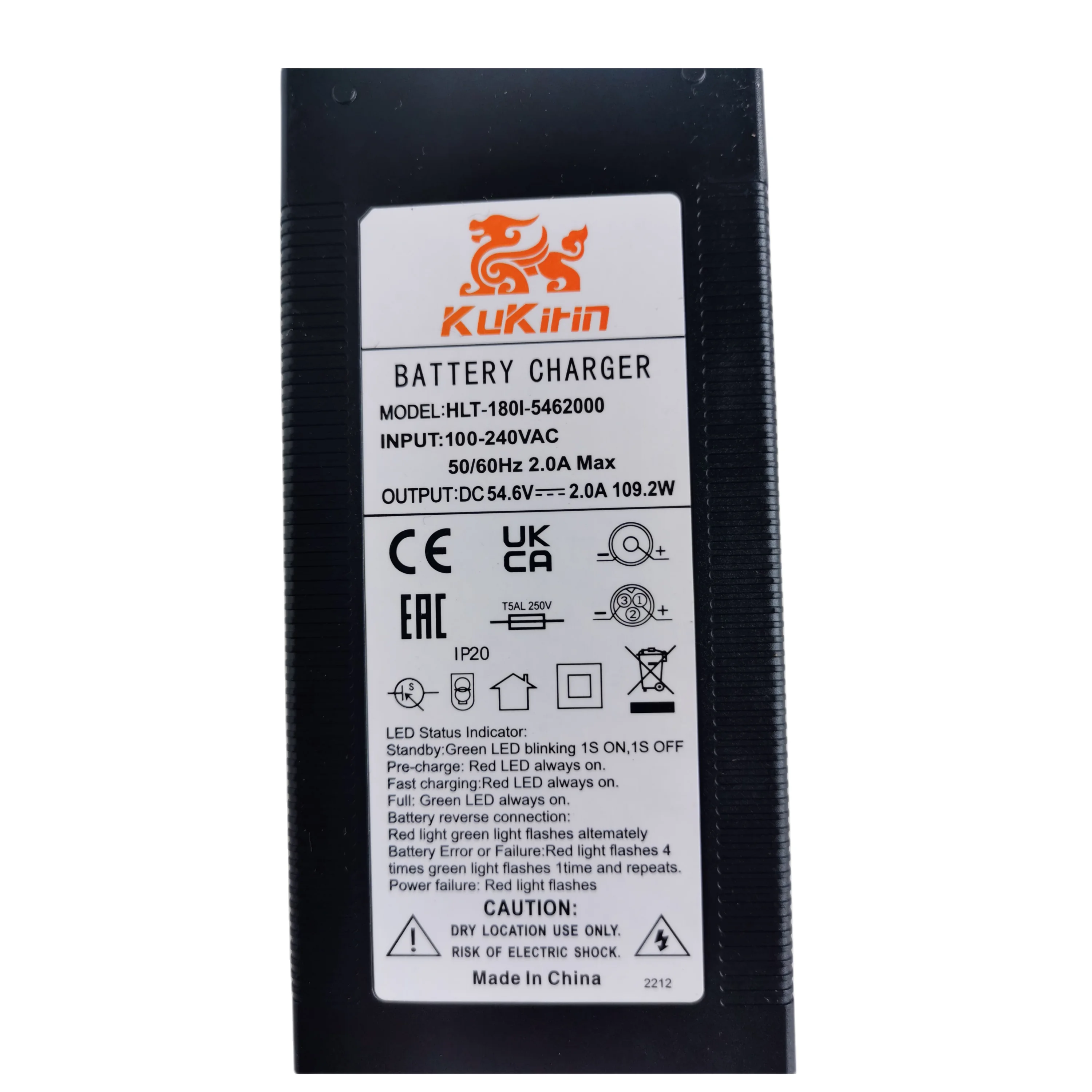 Original 54.6V 2.0A Lithium Charger For Kukirin G2 Max Electric Scooter Input 100-220V Battery Charger Parts Replacement Accesso