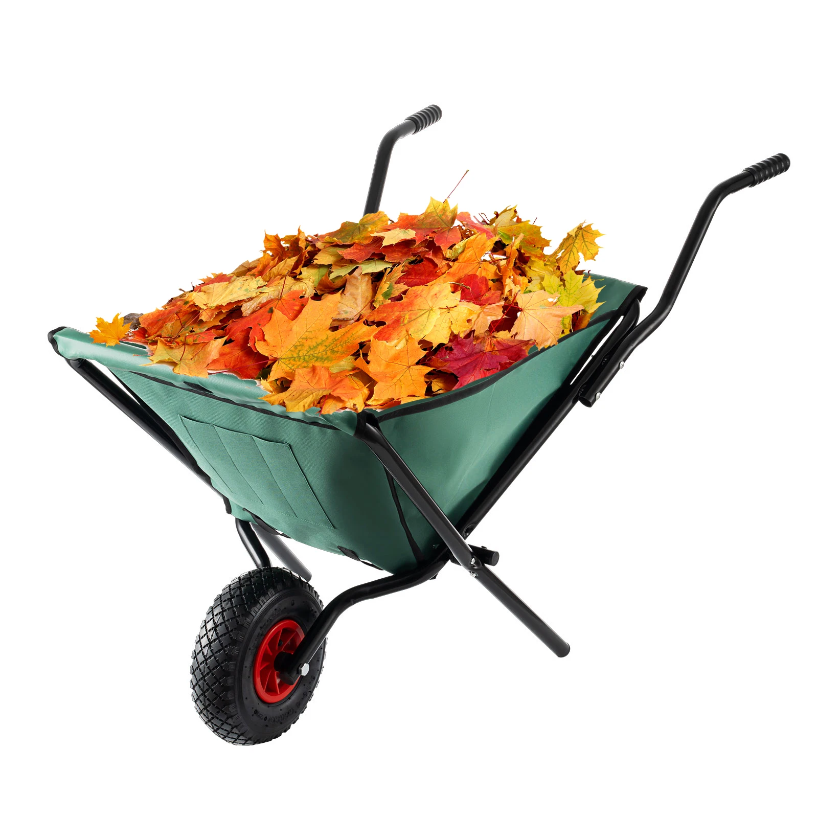 Collapsible Wheelbarrow Folding Yard Garden Garden Carts Lightweight 180 lbs Capacity Multi Purpose Cart for Moving Soil Plants