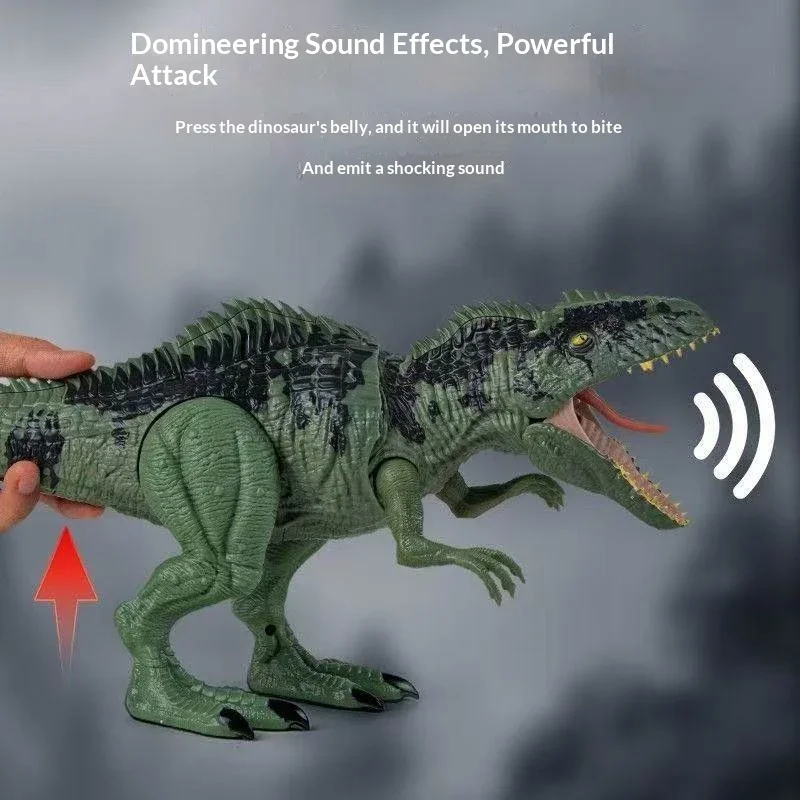 Jurassic Attack Giganotosaurus Dinosaur Toy With Roaring Sound Movable Biting Jaw Color Changing For Boys Kids Day Birthday Gift