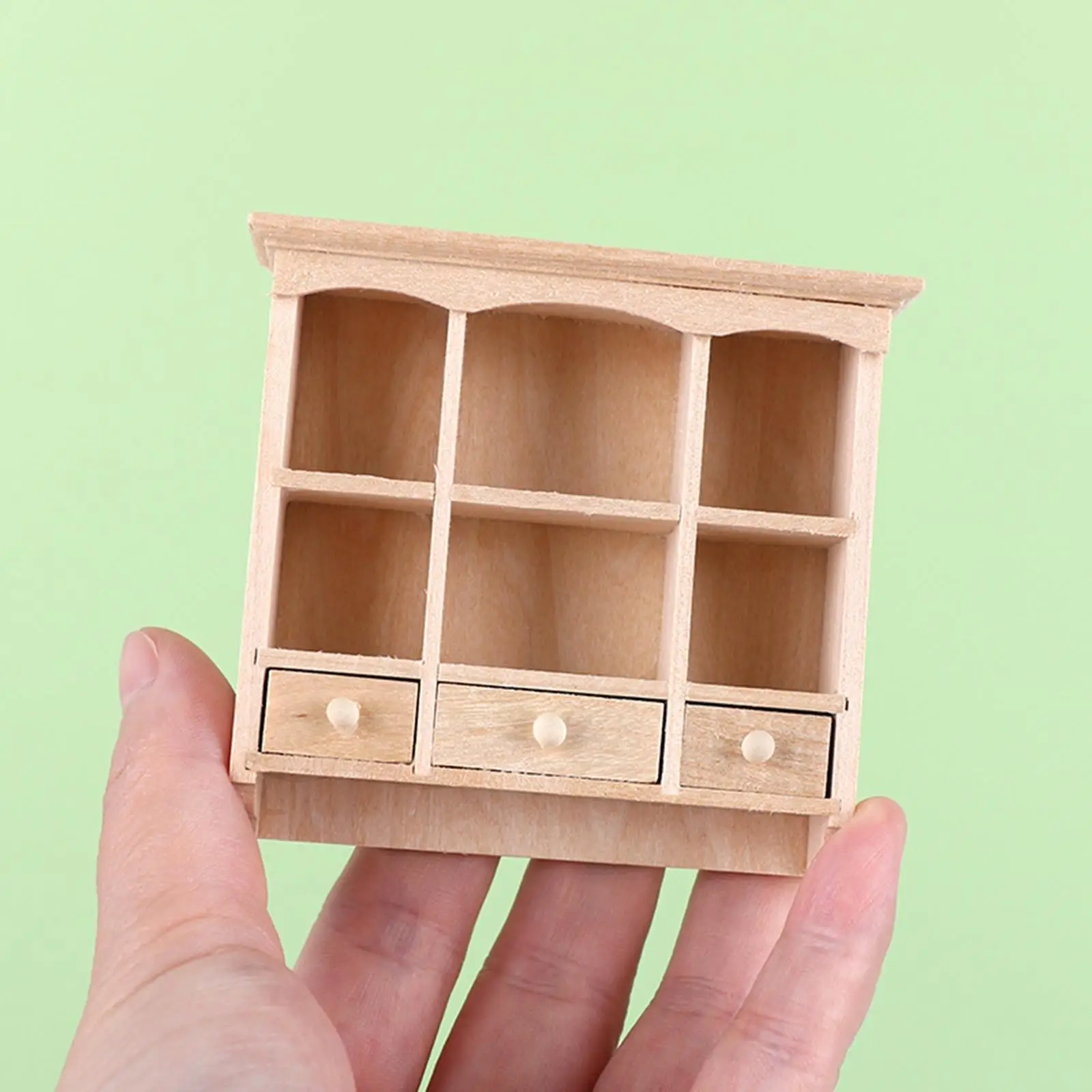 Poppenhuis miniatuur kast poppenhuis plank met lade ornament met meerdere compartimenten klassiek meubelmodel schaal 1/12