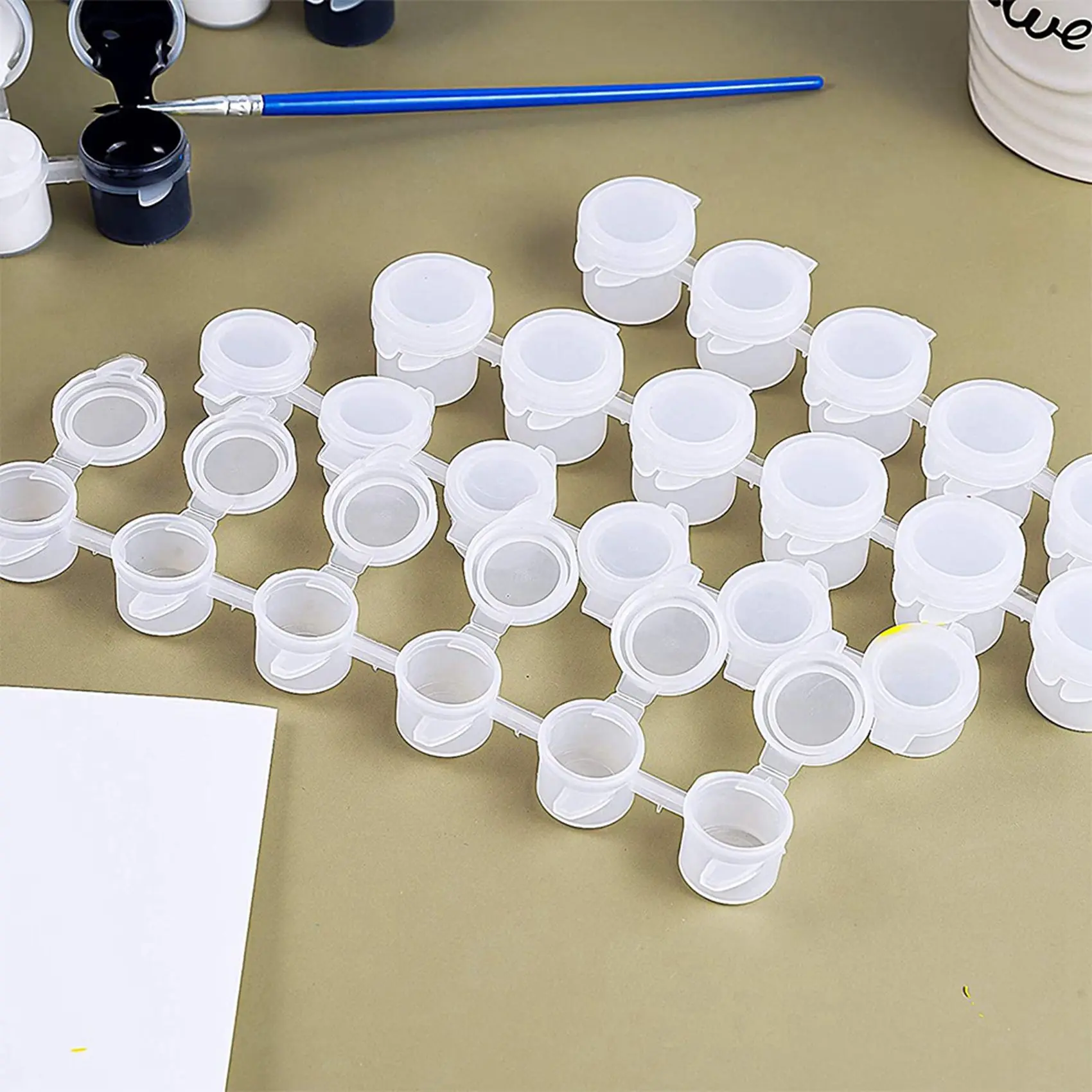 Superior-120 Strips Empty Paint Strips Paint Cup Pots Storage Containers Painting Arts Crafts Supplies (5Ml/120Pc)