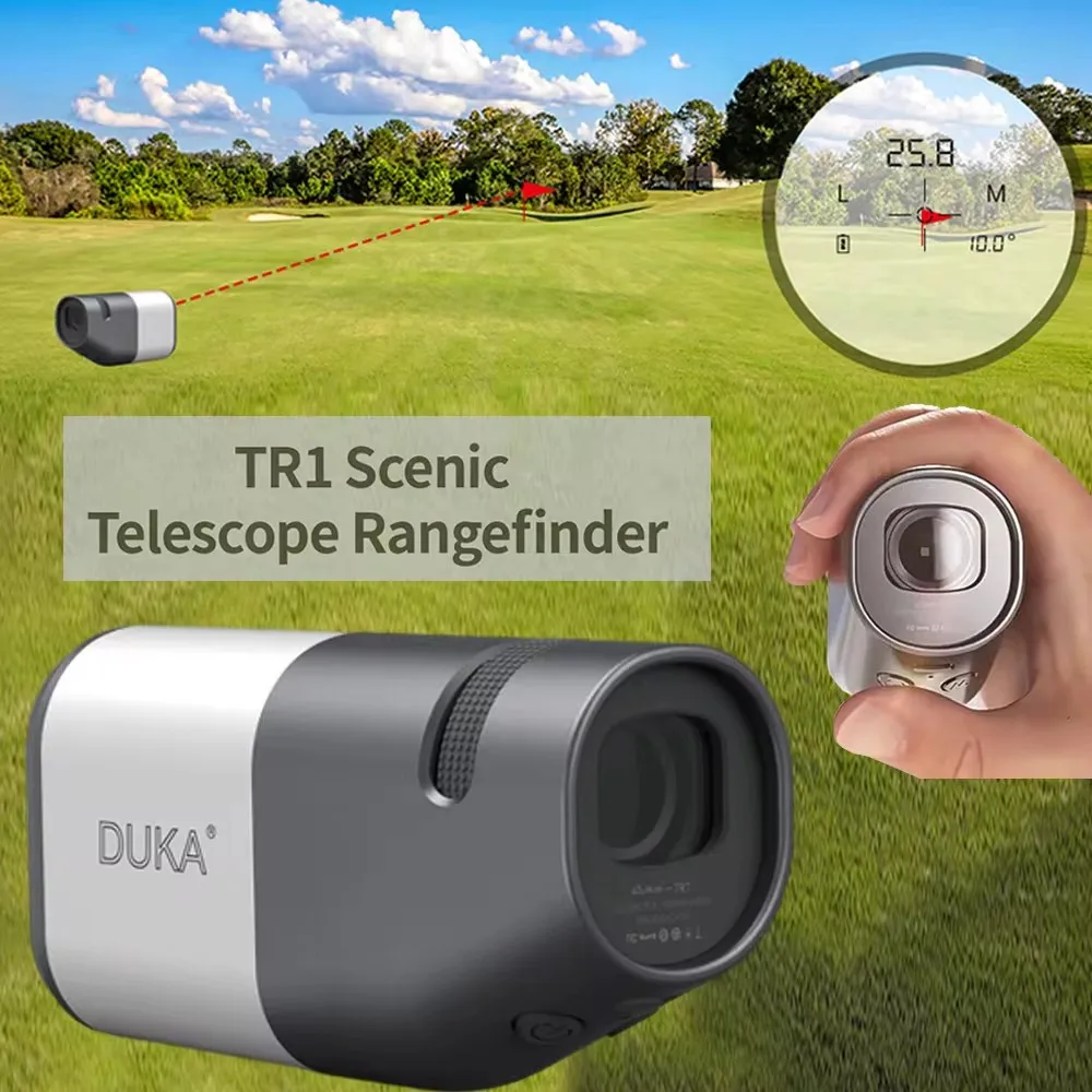 DUKA Newest Golf Laser Rangefinder Telescope 6X Monocular Distance Meter for Hunting Travel Telescope with Flag-Lock Slope