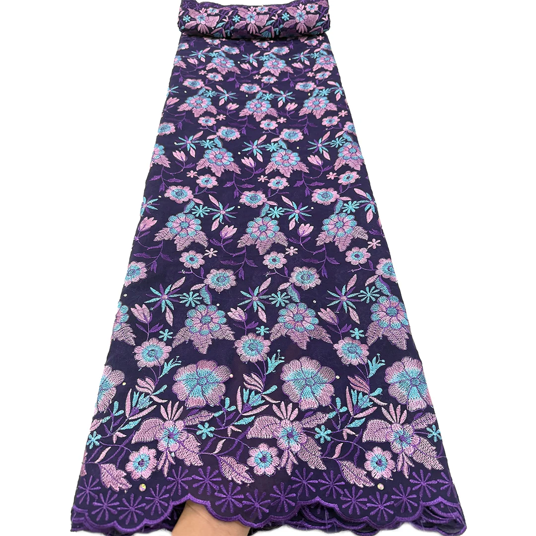 luxury african fabrics Swiss Voile High-Quality Cotton Lace Fabric Nigerian African Tissu Dentelle for Dubai 2026