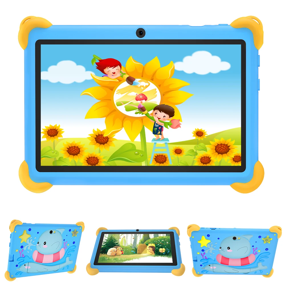 BDF 7 inch kindertablet Android 13, 4 GB RAM 64 GB ROM, 1 TB uitbreiding, 5G WiFi, 4000 MAH batterij, dubbele camera, kindercadeau kindersoftware